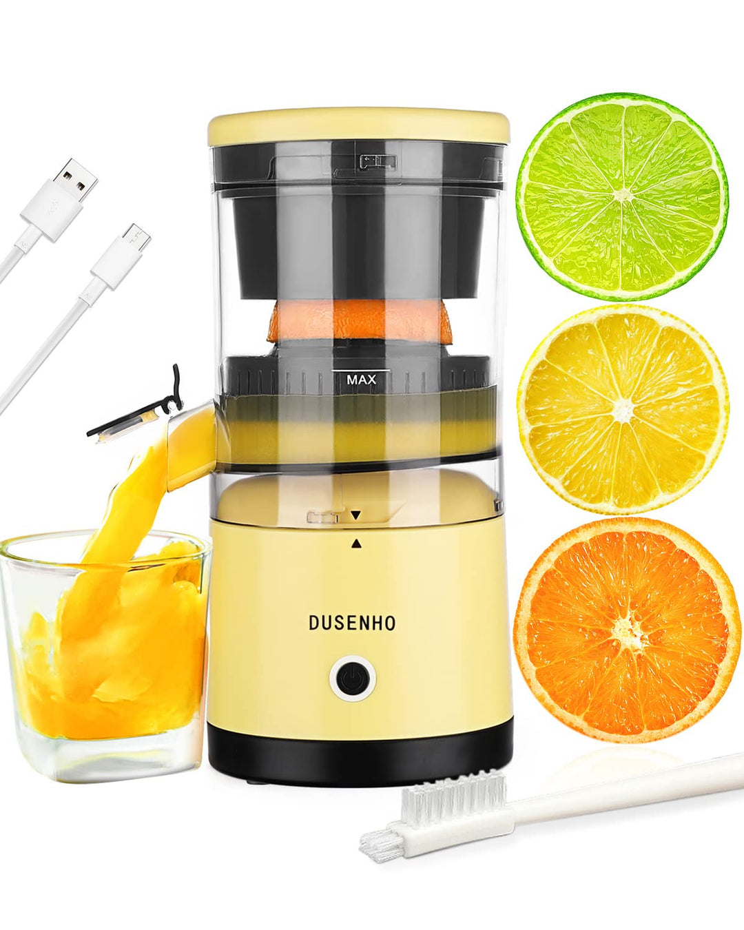 Zitronenpresse Elektrisch Organgenpresse Tragbare USB-Aufladung Juicer Entsafter für Orange, Zitrone