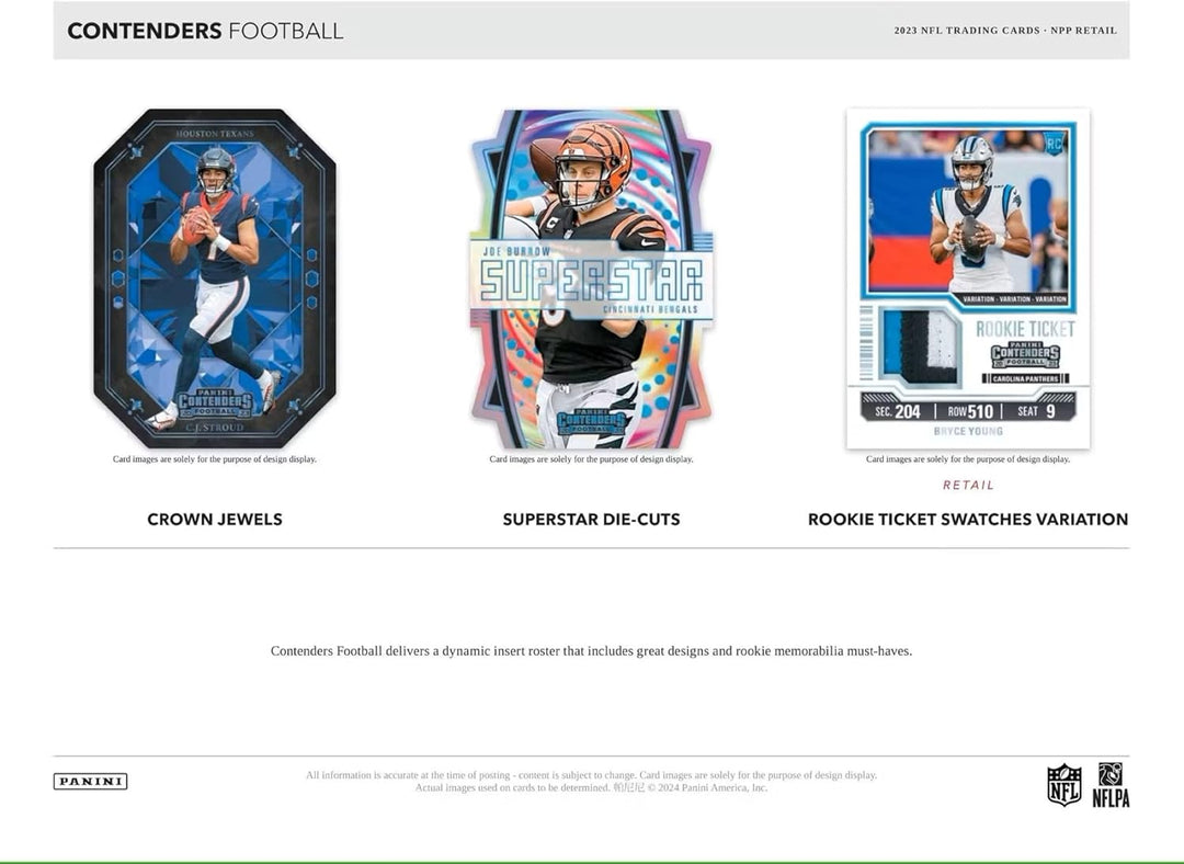 2023 Panini Contenders NFL-Fussball-Sammelkarten-BLASTER-Box