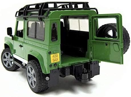 bruder 02592 - Land Rover Defender mit Pferdeanhänger & 1 Pferd - 1:16 Pick-up Geländewagen Jeep Hen