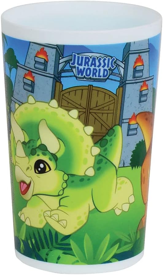 Fun House 0066 Jurassic World Dinosaurier-Mahlzeitenset für Kinder mit 22 cm flacher Teller, 16 cm t