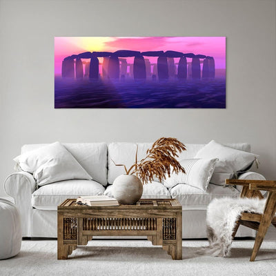 Wandbilder Dekoration Wohnzimmer Stonehenge Kreis Geheimnis Geschichte Bilder auf Leinwand 120x50cm