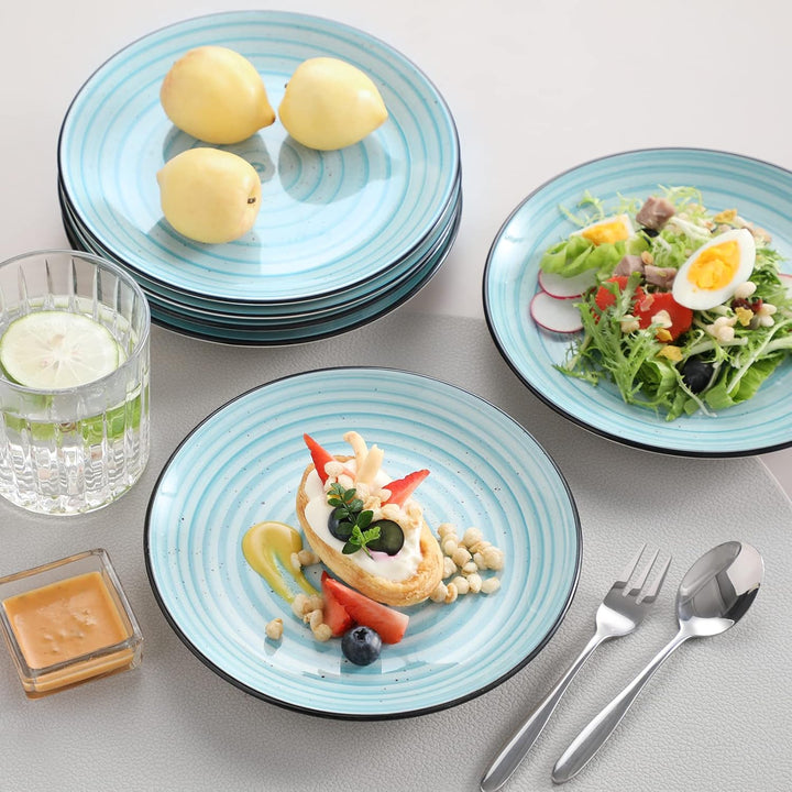 vancasso Salatteller 6er Set, bonbon Dessertteller aus Steingut, geeignet für Mikrowellen und Spülma