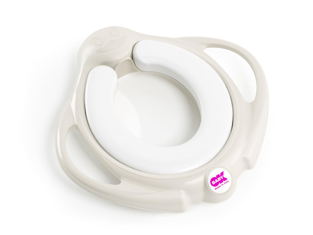 Okbaby weicher Toilettensitzverkleinerer mit weicher gepolsterter Sitzfläche. Bianco Weiss, Weiss