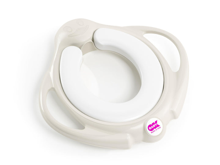 Okbaby weicher Toilettensitzverkleinerer mit weicher gepolsterter Sitzfläche. Bianco Weiss, Weiss