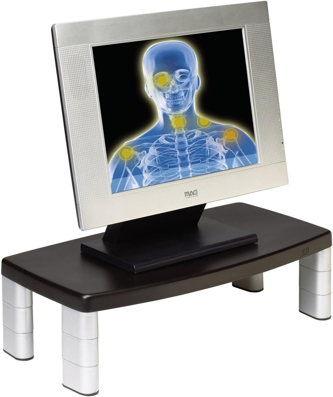 3M Monitorständer MS90B, 30,4 x 38,1 x 15 cm, schwarz, Silber, 1 Monitorständer 20-Inches Wide 1 Stü