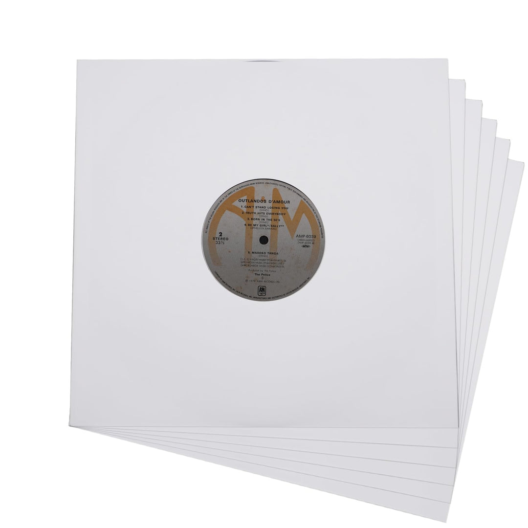 Innenhüllen für Schallplatten, schweres, säurefreies Papier, quadratisch, weiss, Kraftpapier, Innenh