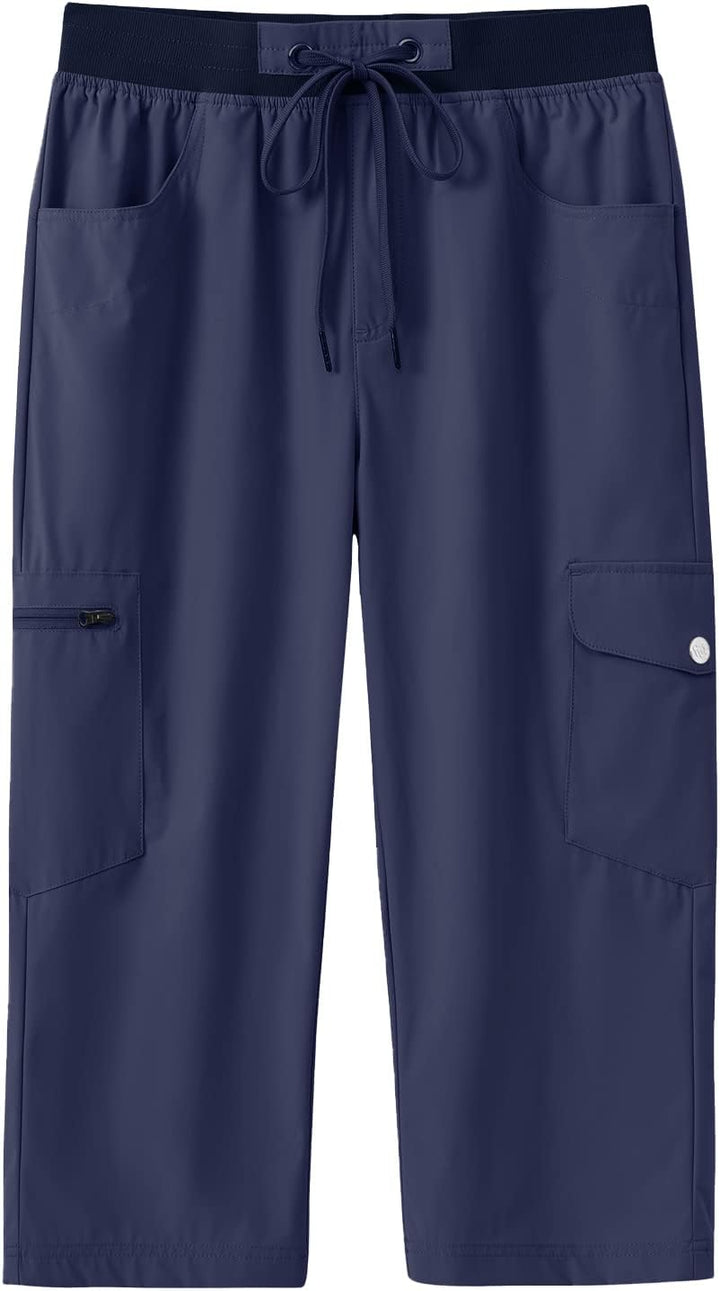 MoFiz Cargo-Caprihose für Damen, leicht, schnell trocknend, Caprihose für Damen, elegant, lässig, So