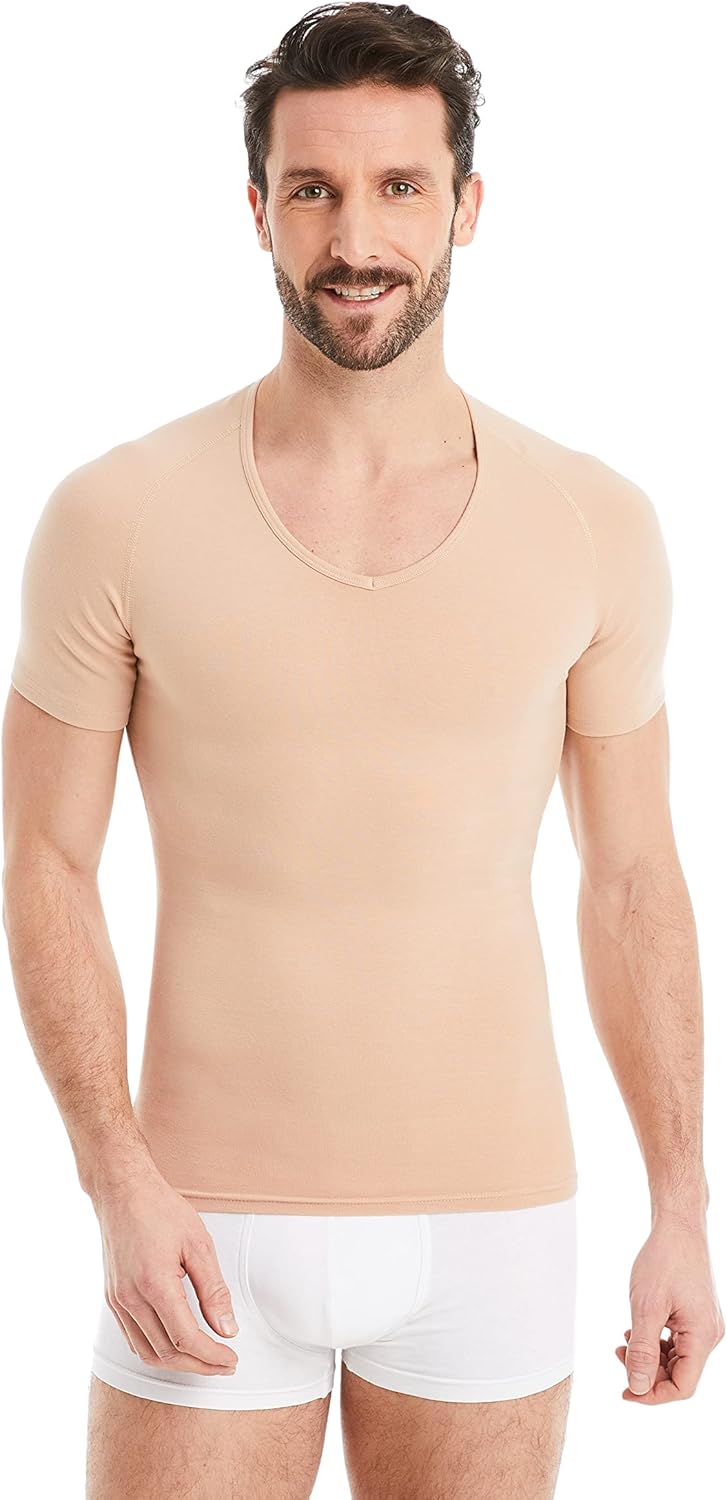 FINN figurformendes Kompressions-Unterhemd Herren - Shapewear Kurzarm Shirt mit Bauch-Weg Effekt - B