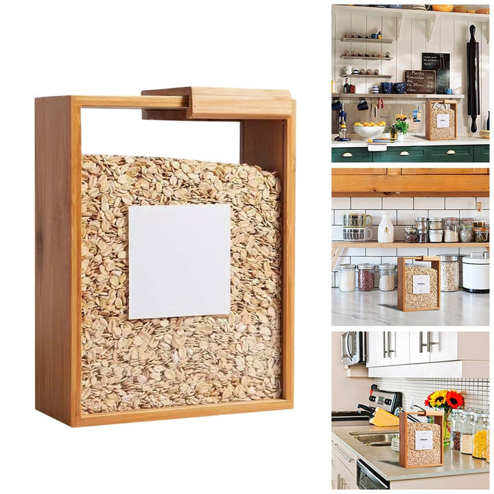 Home Küche Müsli Spender Lagerung Holz Restaurant Transparent Haferflocken Kaffee Massivholz Lagerun