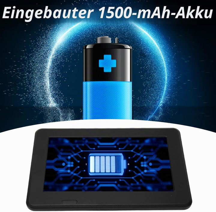 Tragbarer 7 Zoll Digitalfernseher, Auto Breitbild LED Fernseher mit 1500 mAh Lithiumbatterie, Unters