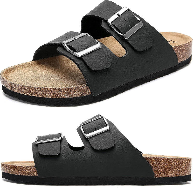 Torotto Herren Pantoletten Leder Unisex-Erwachsene Sandalen Hausschuhe Arbeitsschuhe Antistatik Bequ