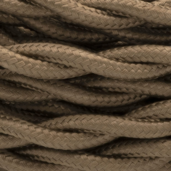 Amarcords - Textilkabel für Lampen BRAUN, geflochten, Seide, 5 Meter, mit 2 Leiter 2x0,75 - Stoffkab
