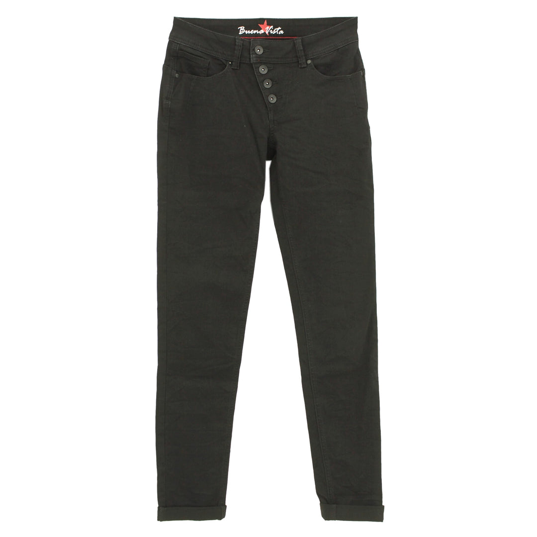 Buena Vista Damen Jeans Hose Malibu Gabardinestretch Black XS Schwarz, XS Schwarz