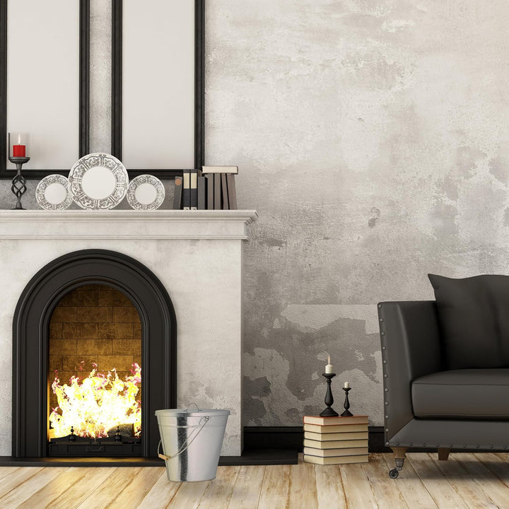 Relaxdays Ascheeimer mit Deckel, 12 l, Aschetonne mit Henkel, für Kohle & Asche, Kamin, Ofen, verzin