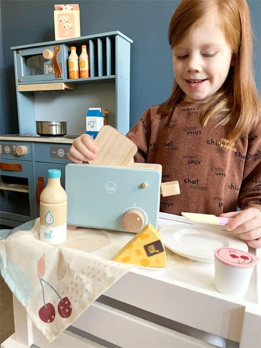 small foot Toaster-Set "tasty" aus Holz, Rollenspielzeug für Kinder, Zubehör für Spielküchen, ab 3 J