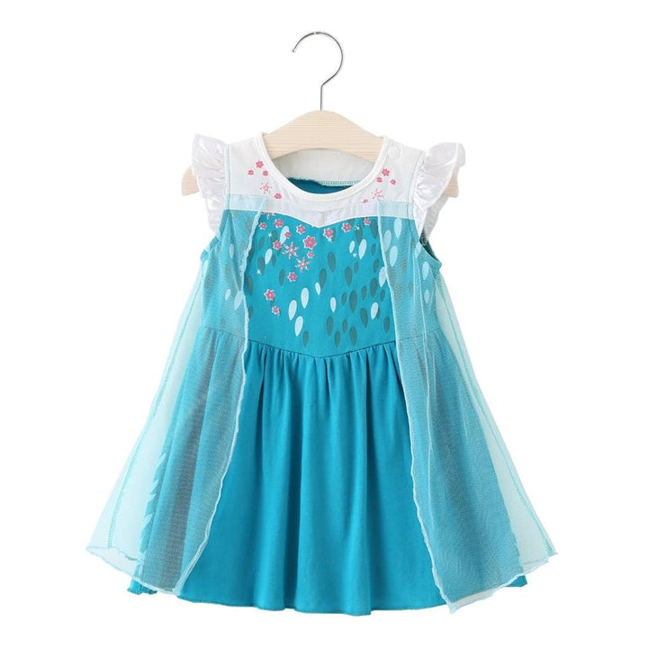 Lito Angels Baby Mädchen Kleinkind Mädchen Prinzessin Kleid Verkleiden Kostüm Casual Kurzarm Blau (S
