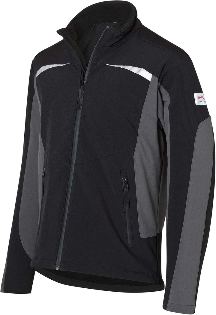 KÜBLER Workwear | Softshell Arbeitsjacke | schwarz/kbl.blau | Grösse S XS schwarz/kbl.blau, XS schwa