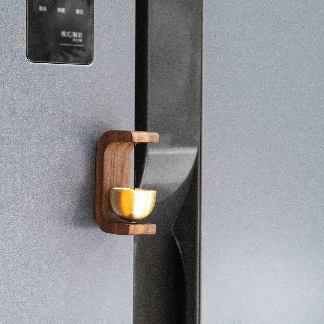 Goldene dekorative Shopkeepers Glocke für Türöffnung – magnetische Holz-Türklingel mit Messingglocke