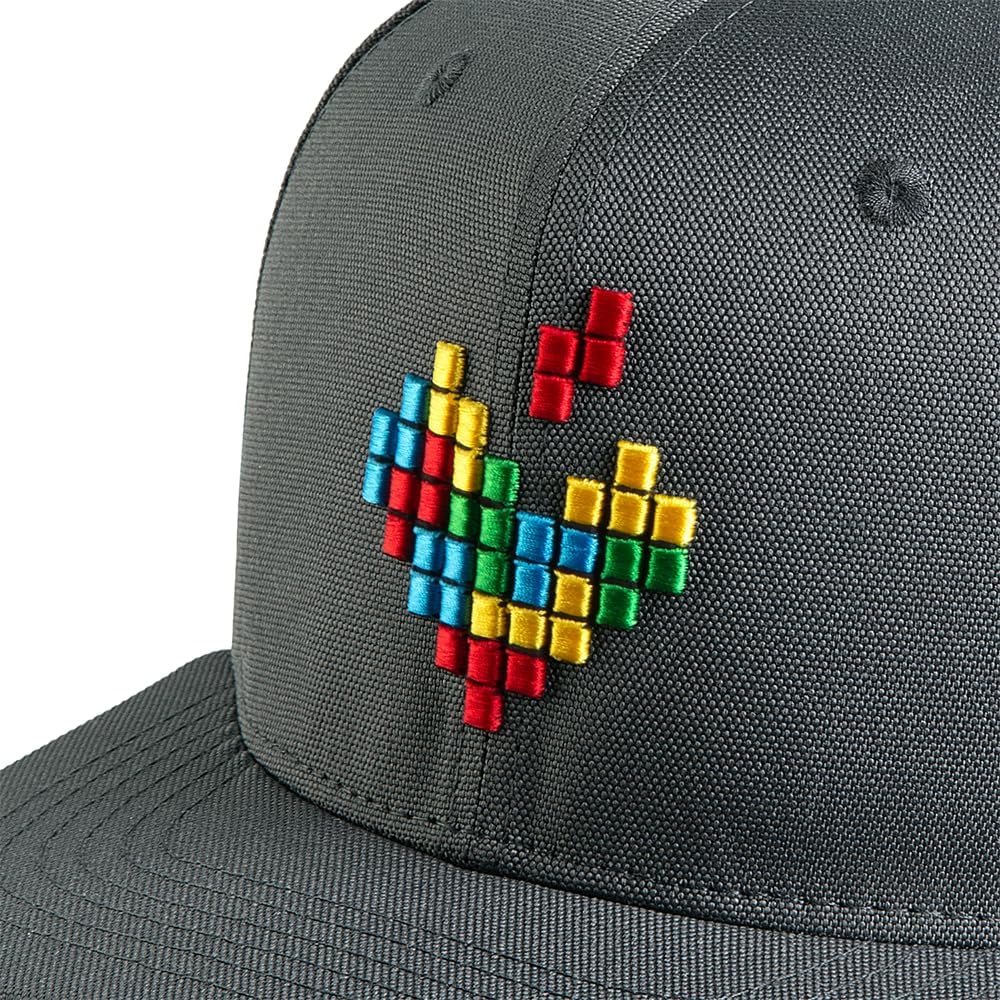 Nebelkind Snapback Cap Grau Pixel Bunt Grössenverstellbar Unisex One Size
