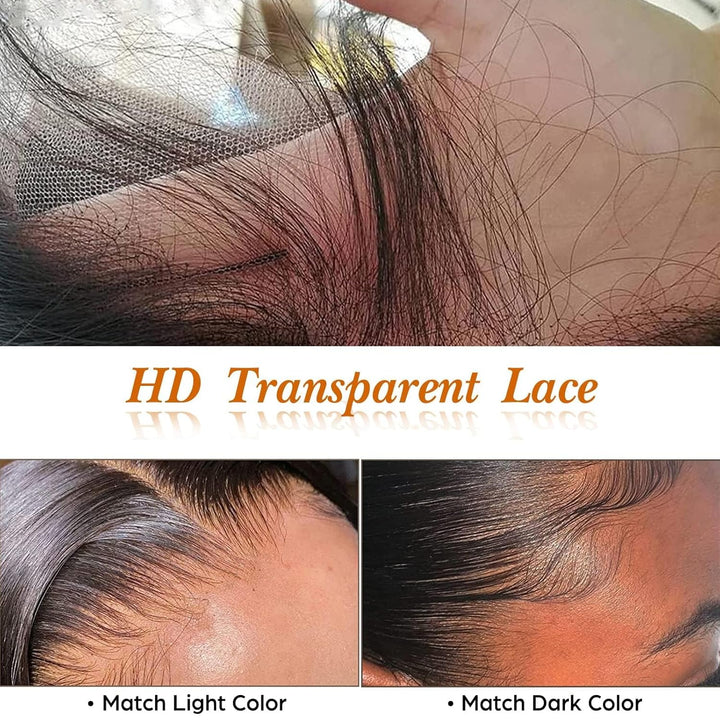 Alionly Echthaar PerüCke 13x4 Lace Front Wig,180 Dichte Glueless Wig Human Hair Straight Lace Front