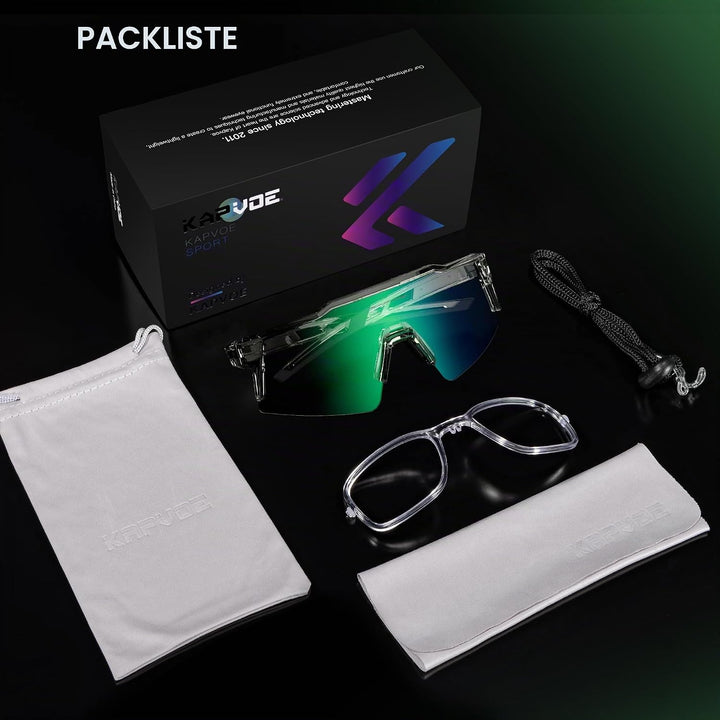 KAPVOE Photochromatische Selbsttönend Fahrradbrille TR90 Rahmen für Herren Damen Jungen Mädchen Klar