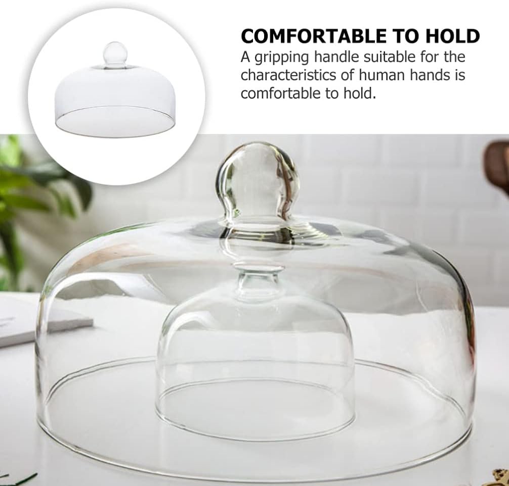 Yardwe Kuchen Glocke Glas Transparent Glasglocke Käseglocke Käse Torten Kuchen Glashaube Tortenglock