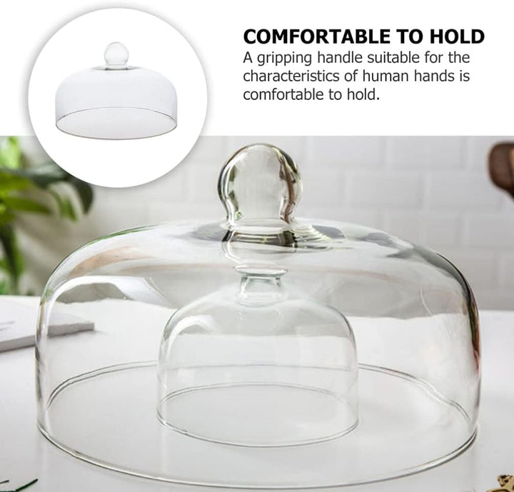 Yardwe Kuchen Glocke Glas Transparent Glasglocke Käseglocke Käse Torten Kuchen Glashaube Tortenglock