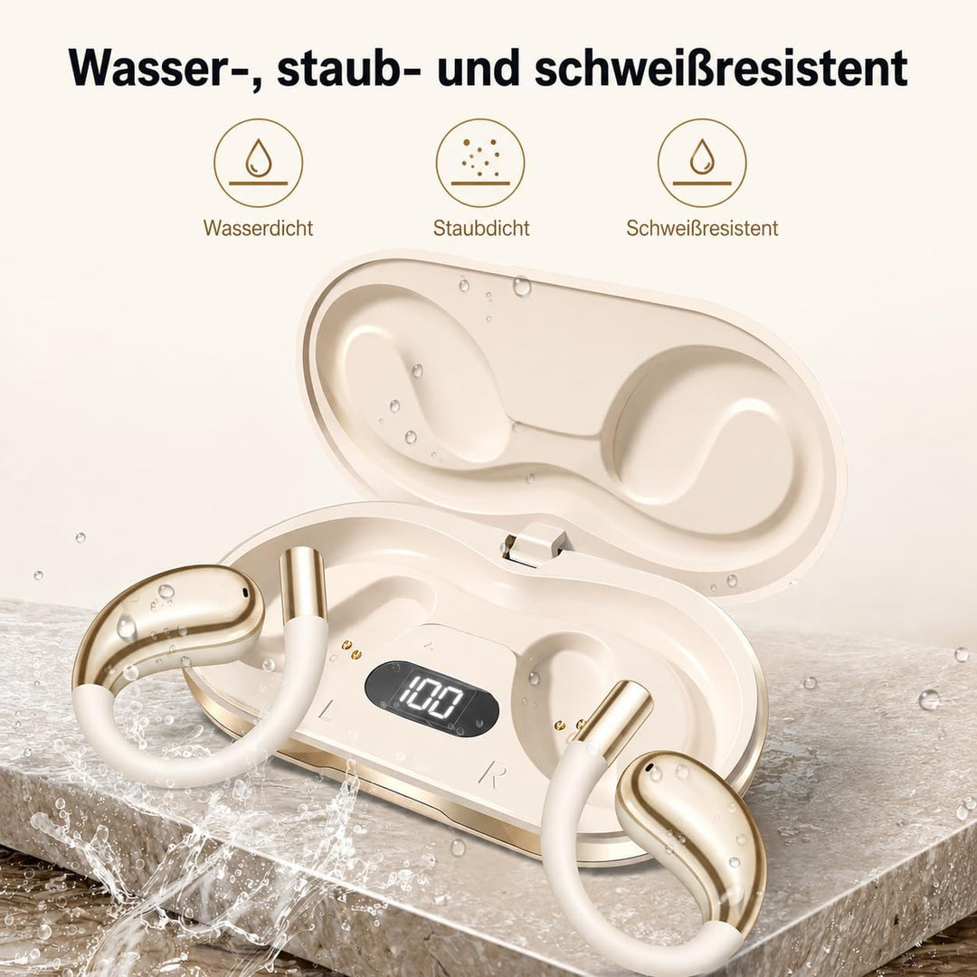 Open Ear Bluetooth Kopfhörer, Sport Ohrhörer mit Ohrbügel, Bluetooth 5.4, IPX7 Wasserdicht, 50 Std.