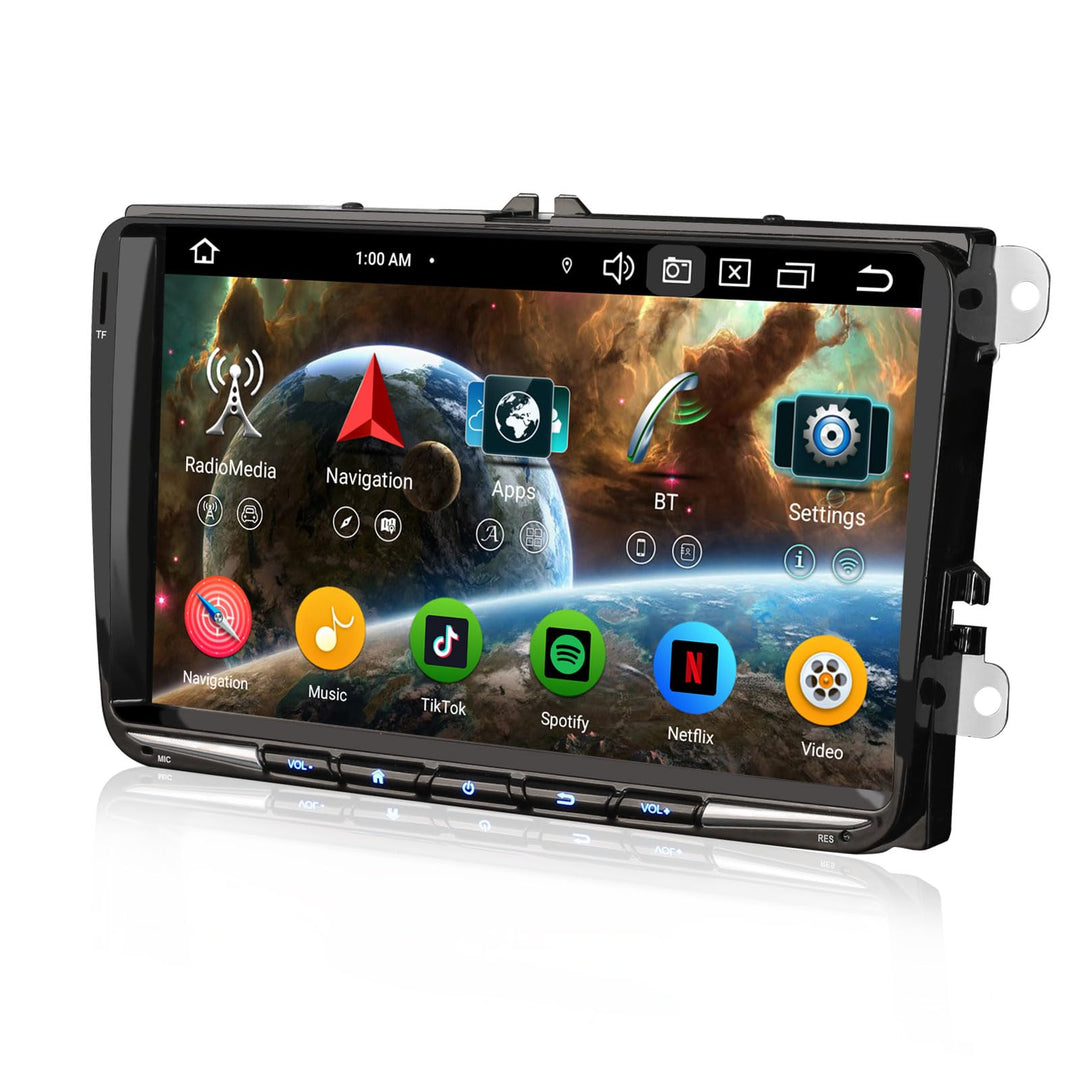 Erisin Android 14 9 Zoll 4GB RAM+64GB ROM 8-Kern Autoradio GPS Navi für VW Passat B6 Golf V VI Toura