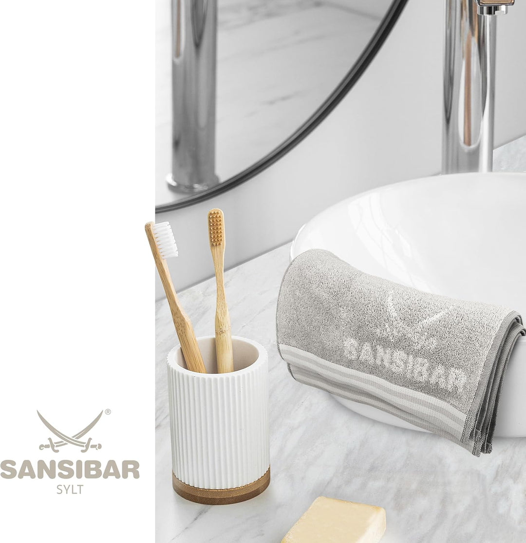 Sansibar Gästetuch Doubleface 6er 30x50 cm Handtuch Seiftuch Zweifarbig 100% Baumwolle Gestreifte Bo