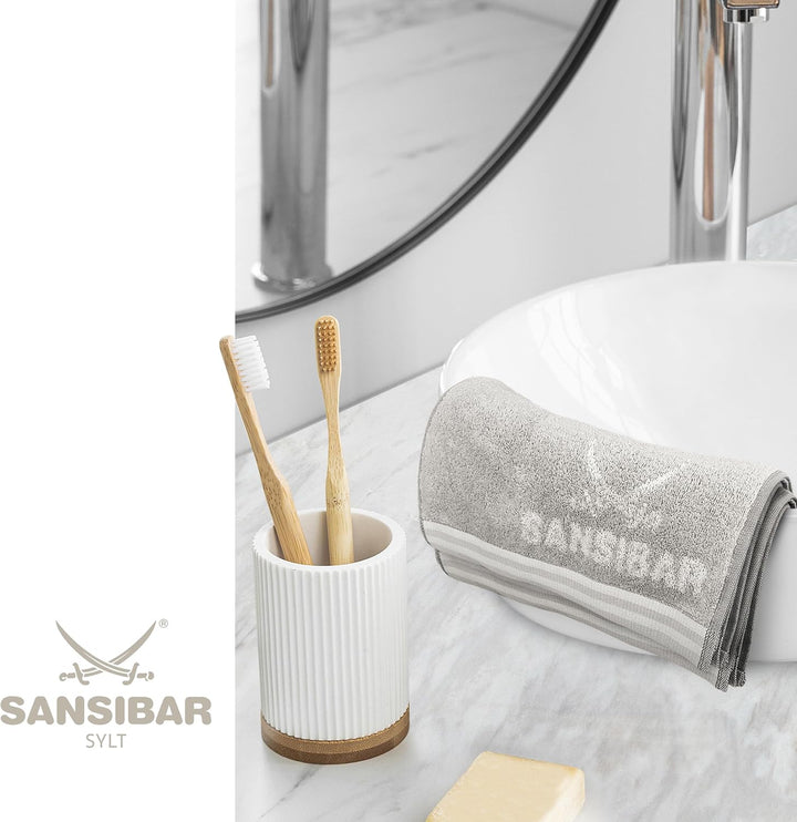 Sansibar Gästetuch Doubleface 6er 30x50 cm Handtuch Seiftuch Zweifarbig 100% Baumwolle Gestreifte Bo
