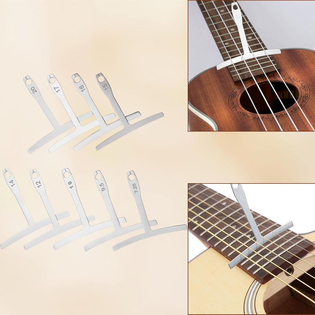Gitarren Werkzeug Set Messwerkzeug für Die Gitarre Gitarren Tool Set Enthält Kunststofflineal Silber