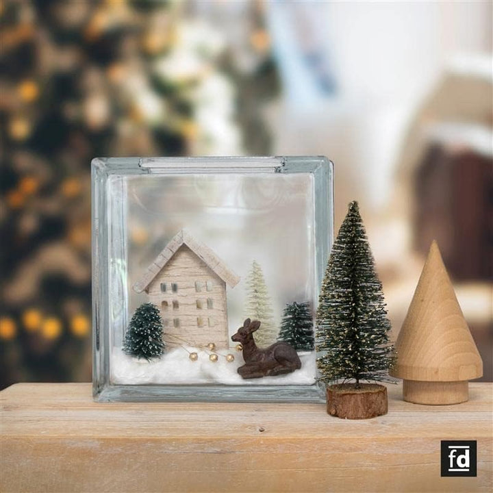 Fuchs Design Deko Glasbaustein Wolke mit Öffnung und Münzschlitz 19,8x19,8x8 cm, 5 Stück Klar | Wolk