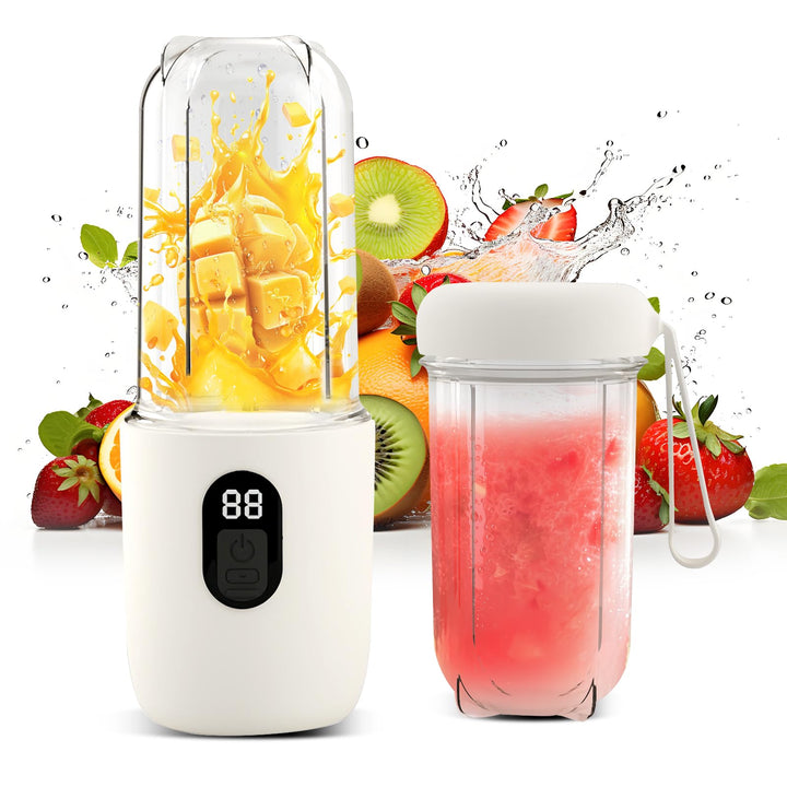RoserRose Tragbarer Mixer, Portabler Elektrischer Saftpresse mit Digitalanzeige, 1500mAh Akku, Draht