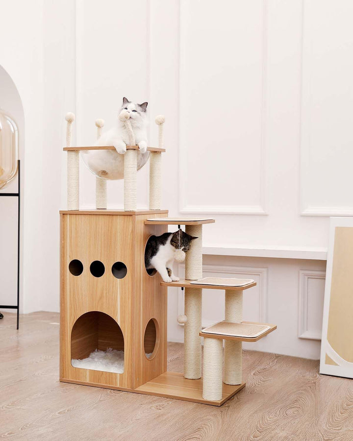 PAWZ Road Kratzbaum, hölzern Katzenbaum, luxuriös Kratzbaum gross, EIN schönes Schloss für Katzen 13