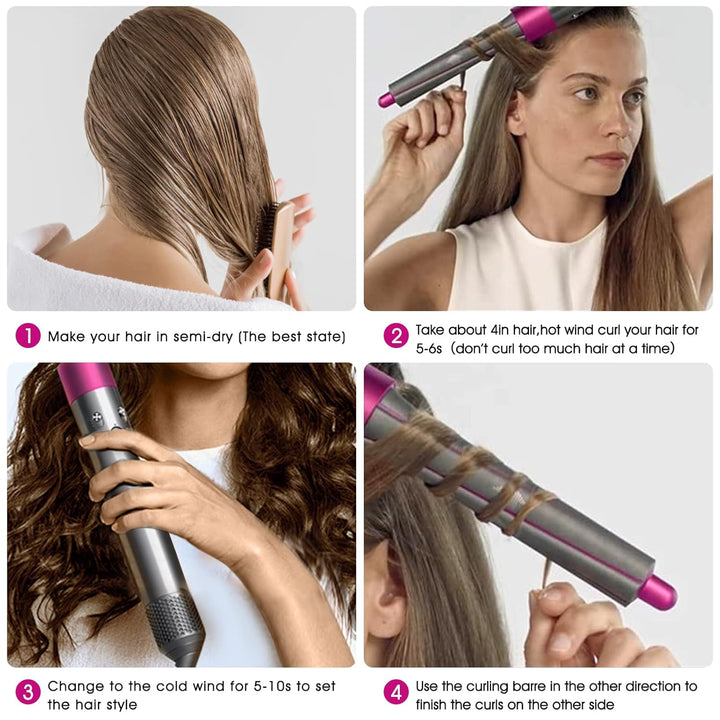 2 Stück lange Lockenwickler für Dyson Airwrap Styler, 30 mm links und rechts Lockenwickler, Rollstab