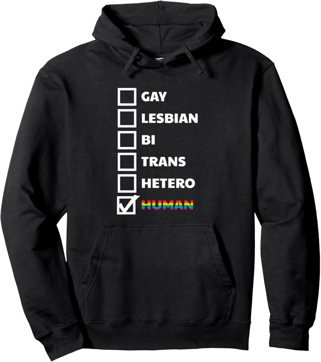 Gay Lesbian Bi Trans Hetero Human LGBTQ Toleranz Pullover Hoodie
