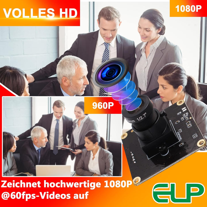 G 260fps USB Kameramodul 2mp Webcammodul Weitwinkel FHD Webkamera,1080P 60fps 3,6mm Objektiv USB mit