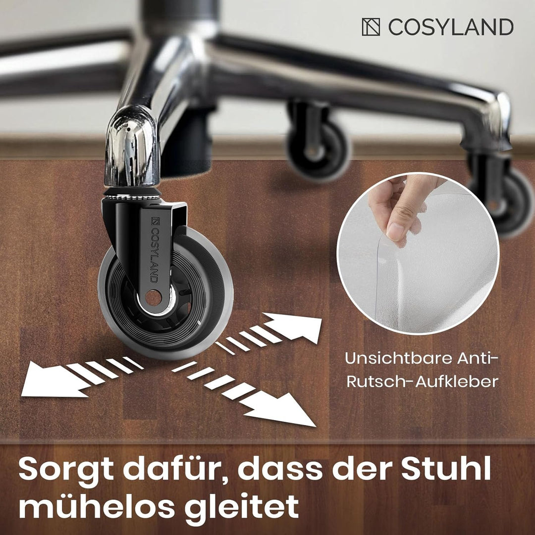 COSYLAND Bodenschutzmatte Bürostuhl transparent – Bürostuhl Unterlage & Schreibtischstuhl Unterlage