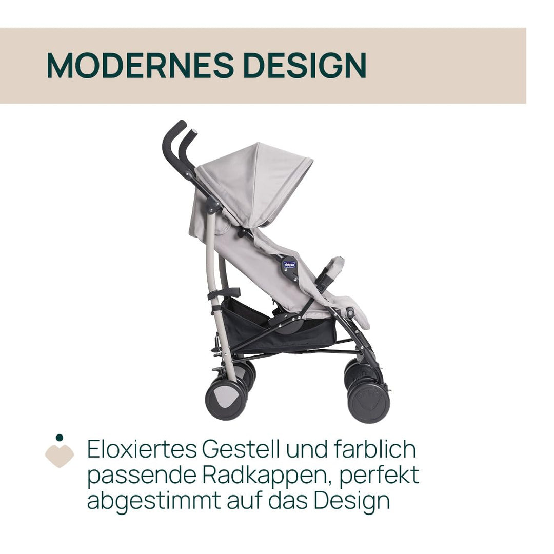 Chicco Echo Light Kinderwagen, Buggy von 0 Monaten bis 22 kg, verstellbare Rückenlehne, geräumiger S