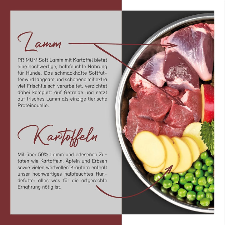 Soft Adult | Halbfeuchtes Hundefutter mit 70% frischem Fleisch für ausgewachsene Hunde. Getreidefrei