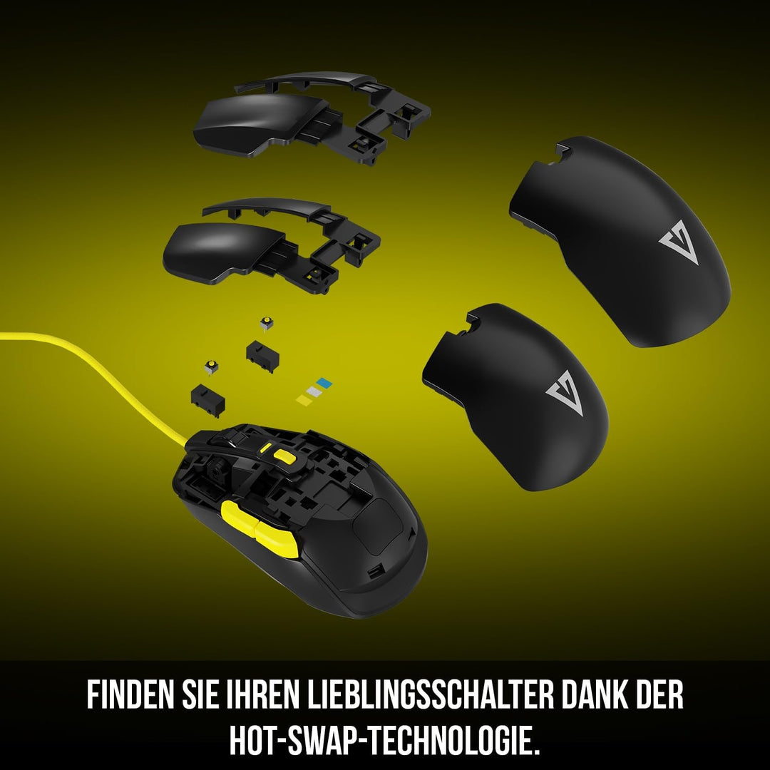 Modecom Volcano Jager Gaming Maus kabelgebunden mit RGB LED Beleuchtung & optischem Sensor | Ergonom