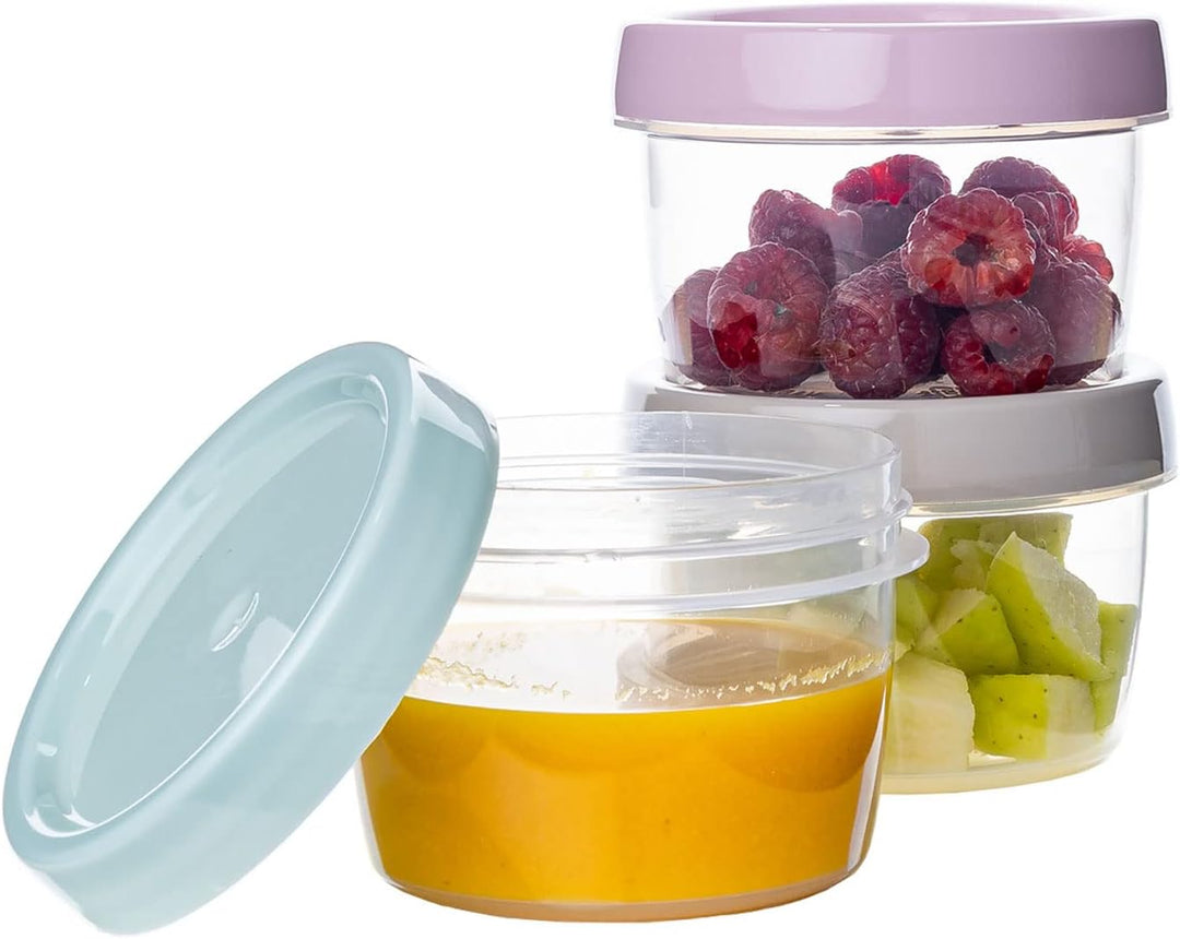 QILZO® Packung mit 24 Lebensmittelbehältern für Babynahrung 200 ml, BPA-frei, mikrowellen- und spülm