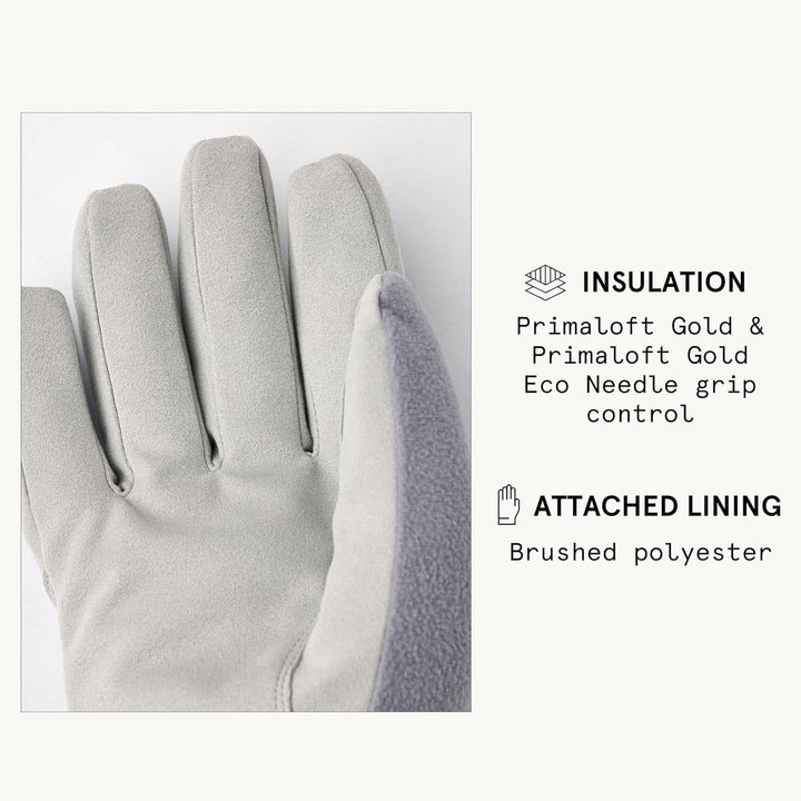 Hestra Women´s XC Primaloft 5-Finger Glove Syringa bedruckt 5, Syringa bedruckt 5