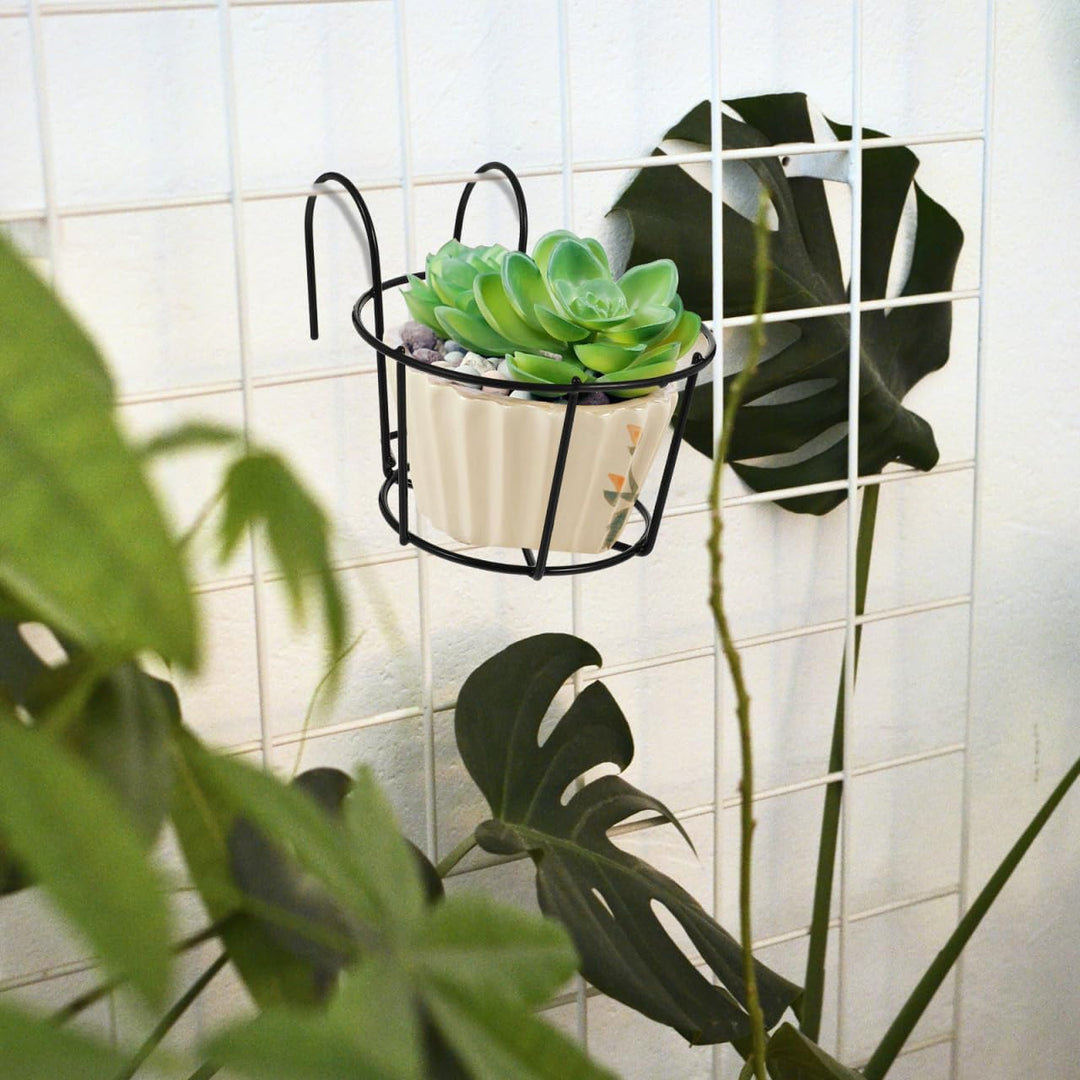 BESPORTBLE Blumentopf-halterungsset Aus Metall Bonsai-hängekorb Grösse Schwarz Home Office Schwarz 2