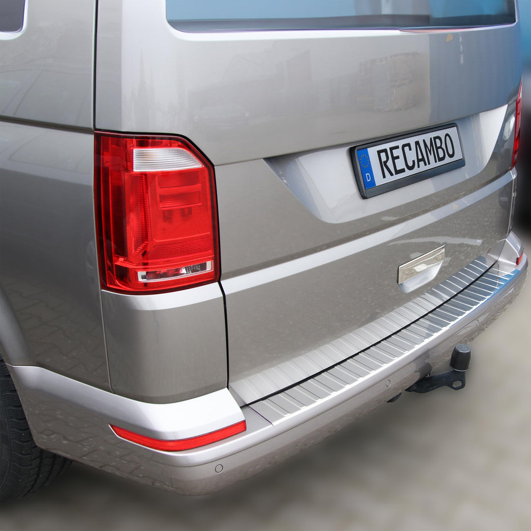 RECAMBO Ladekantenschutz Edelstahl kompatibel für VW T6 | BJ ab 2015 - Hochglanz poliert, Chrom Look