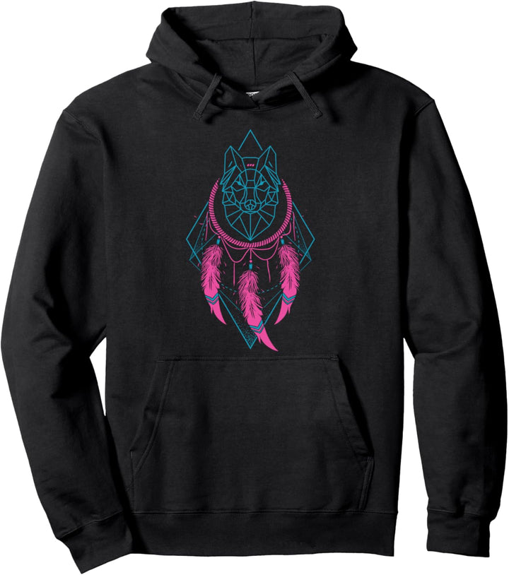 Indianer Wald Tier Geschenk Wolf Traumfänger Pullover Hoodie
