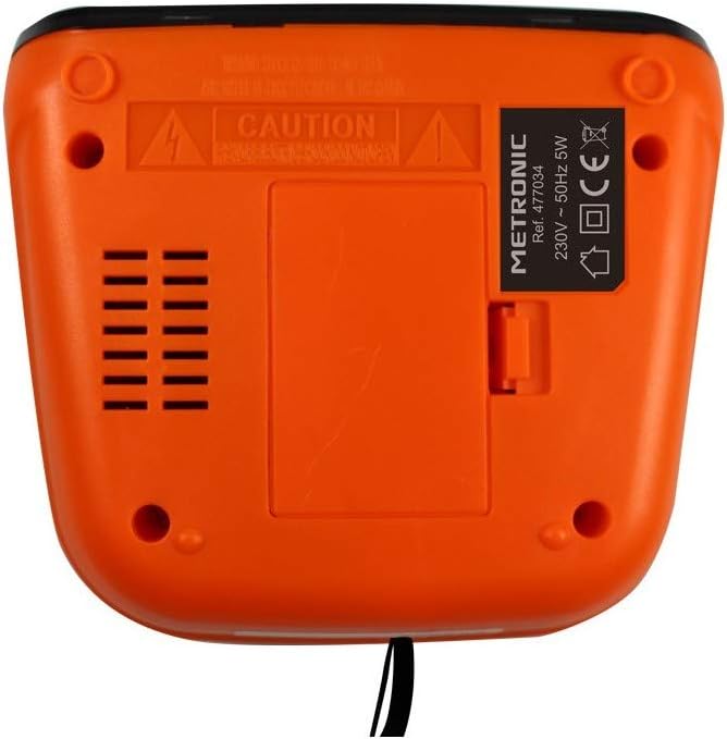 Metronic 477034 Uhrenradio - Radiowecker FM Radio Duo Colors LED Anzeige - Orange/Schwarz, Orange