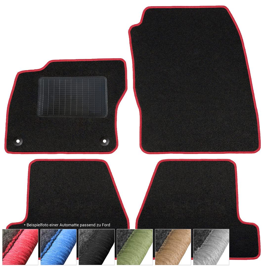 moto-MOLTICO Fussmatten Auto Velours Autoteppiche Schwarz Automatten Set 4-teilig passend für Ford F