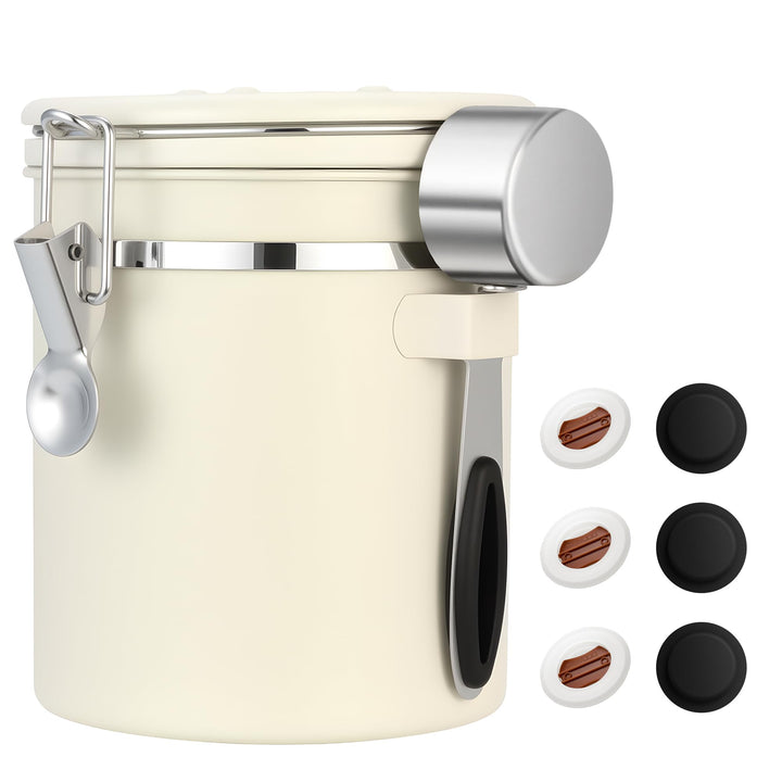 ShanSon Kaffeedose, luftdicht, Edelstahl, Kaffeebohnen-Aufbewahrungsbehälter mit Schaufel, Kaffeedos